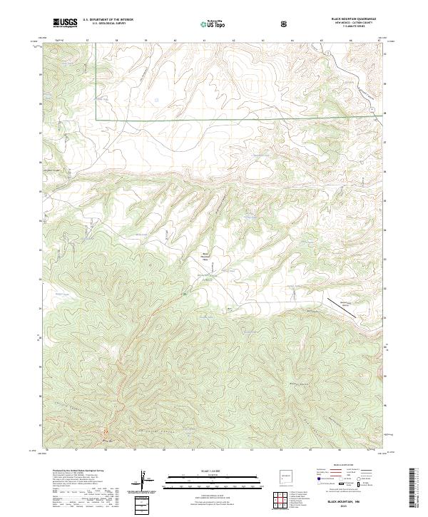 US Topo 7.5-minute map for Black Mountain NM