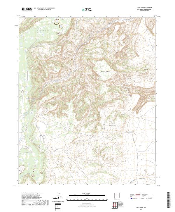 US Topo 7.5-minute map for Blue Mesa NM