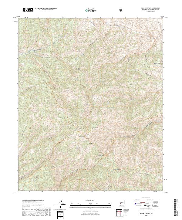 US Topo 7.5-minute map for Blue Mountain NM