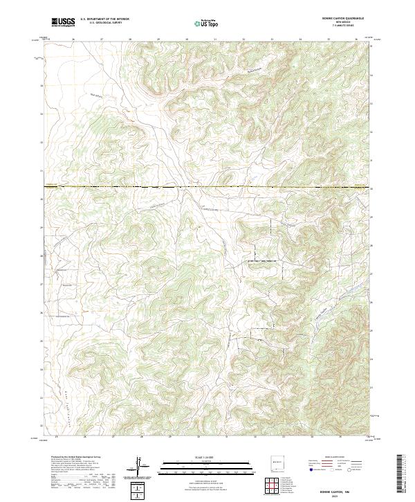 US Topo 7.5-minute map for Bonine Canyon NM