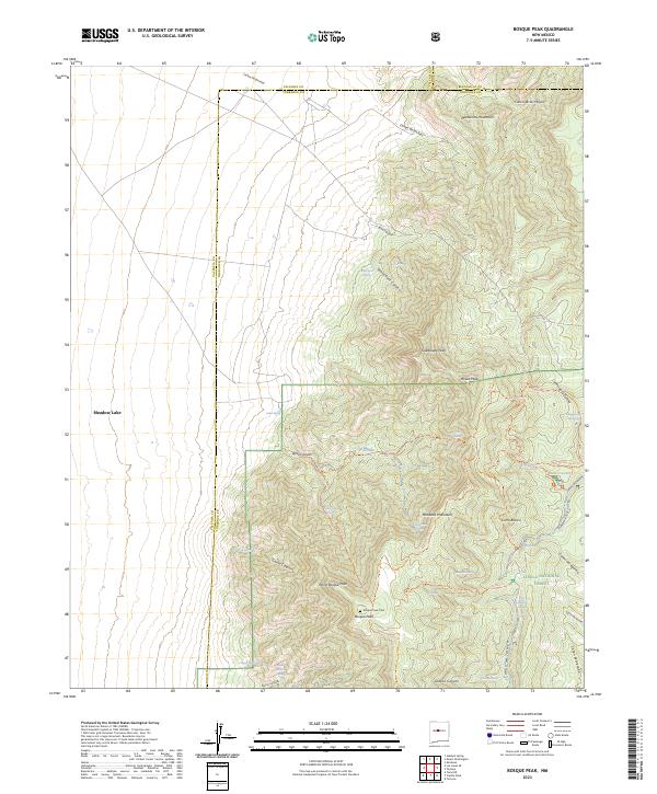 US Topo 7.5-minute map for Bosque Peak NM