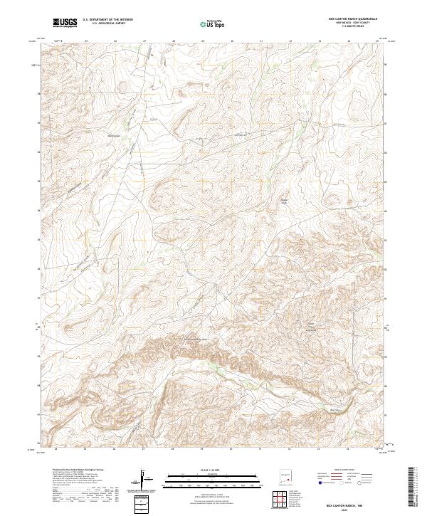 US Topo 7.5-minute map for Box Canyon Ranch NM