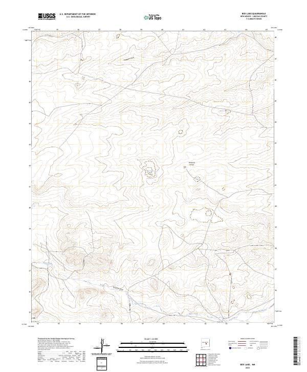 US Topo 7.5-minute map for Box Lake NM