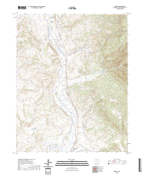 US Topo 7.5-minute map for Brazos NM