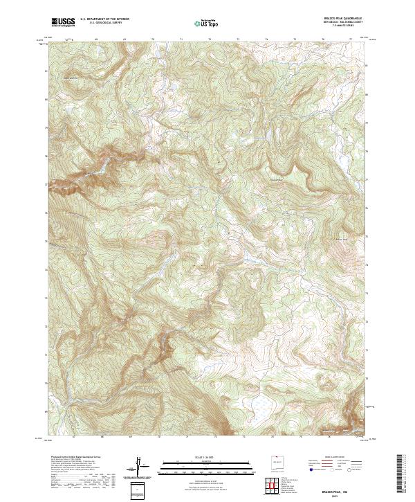 US Topo 7.5-minute map for Brazos Peak NM