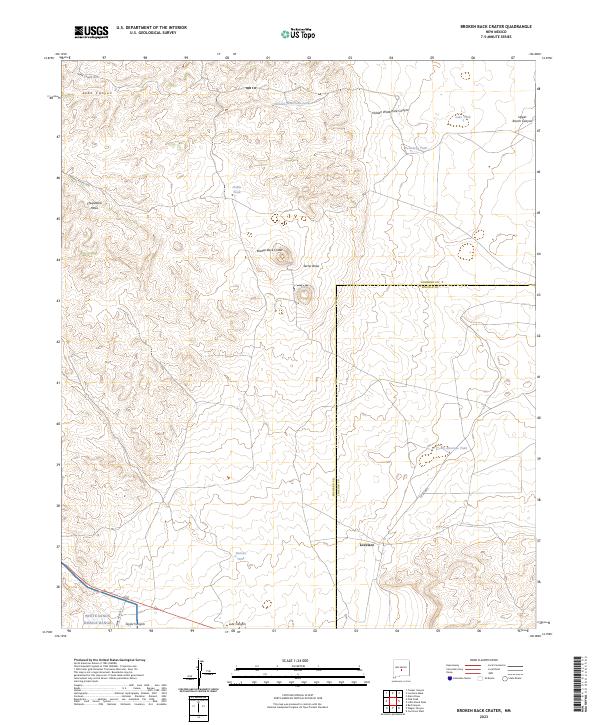 US Topo 7.5-minute map for Broken Back Crater NM