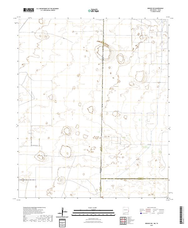 US Topo 7.5-minute map for Bronco NE NMTX