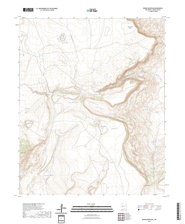 US Topo 7.5-minute map for Broom Mountain NM