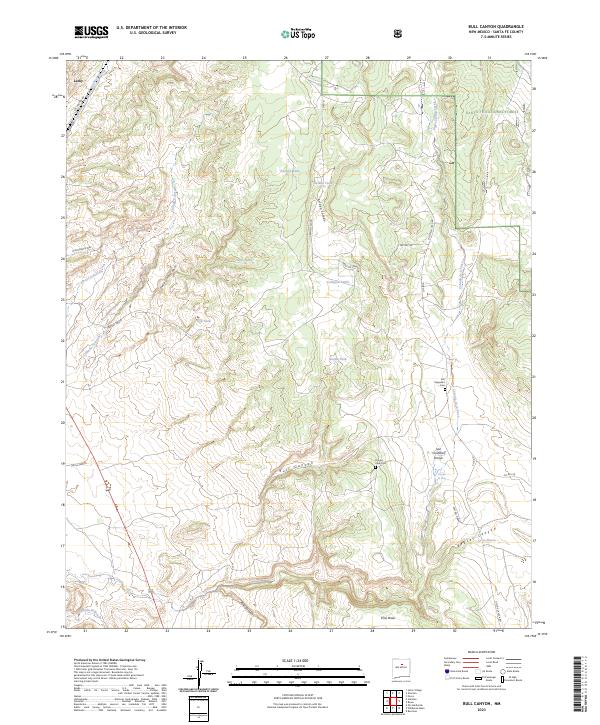 US Topo 7.5-minute map for Bull Canyon NM