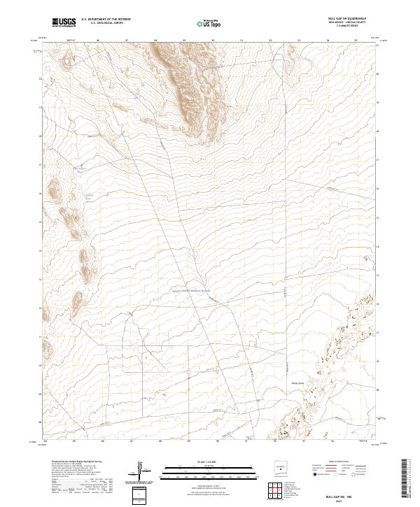 US Topo 7.5-minute map for Bull Gap SW NM