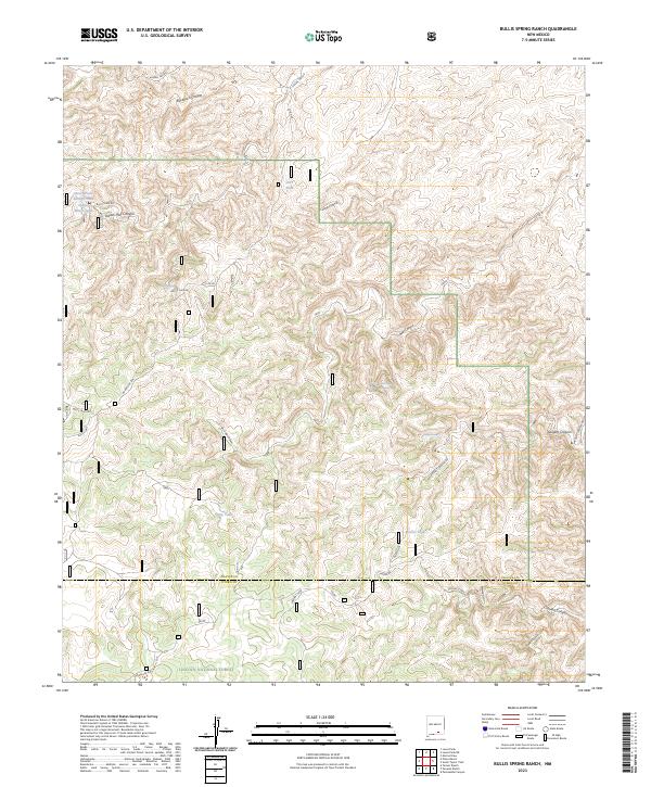 US Topo 7.5-minute map for Bullis Spring Ranch NM