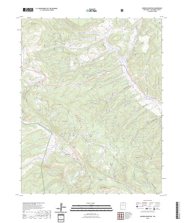 US Topo 7.5-minute map for Burned Mountain NM