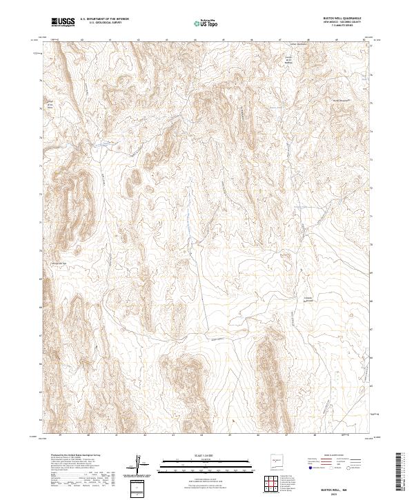 US Topo 7.5-minute map for Bustos Well NM