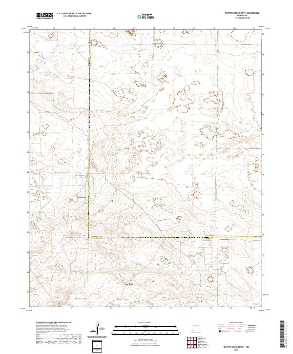 US Topo 7.5-minute map for Button Mesa North NM