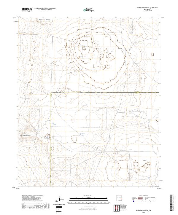 US Topo 7.5-minute map for Button Mesa South NM