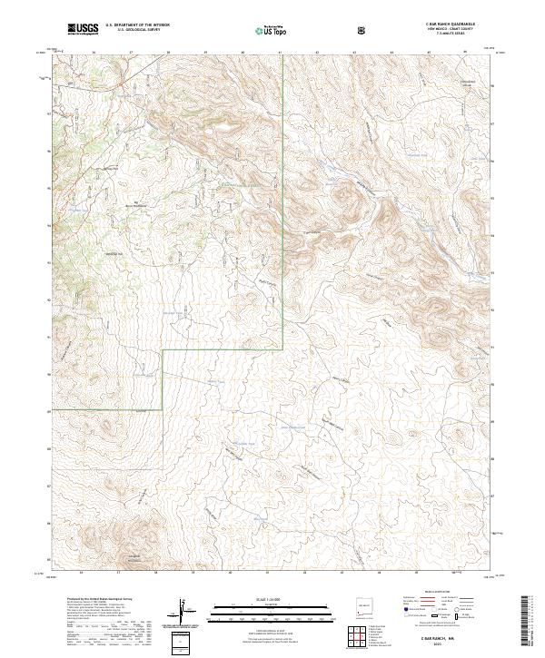 US Topo 7.5-minute map for C Bar Ranch NM