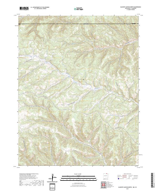 US Topo 7.5-minute map for Caliente Canyon North NMCO