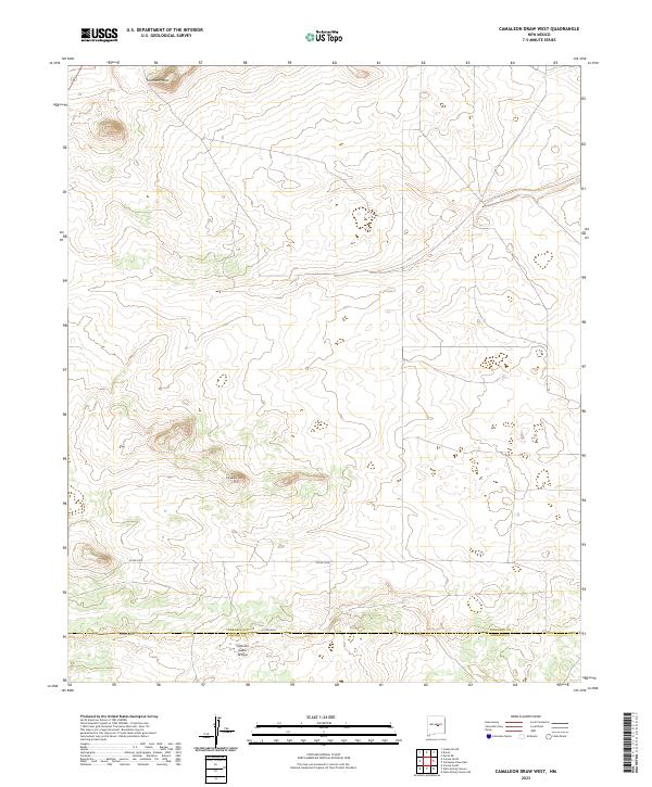 US Topo 7.5-minute map for Camaleon Draw West NM