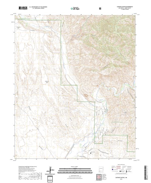 US Topo 7.5-minute map for Canteen Canyon NM