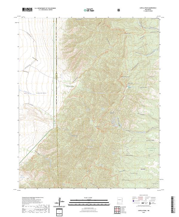 US Topo 7.5-minute map for Capilla Peak NM