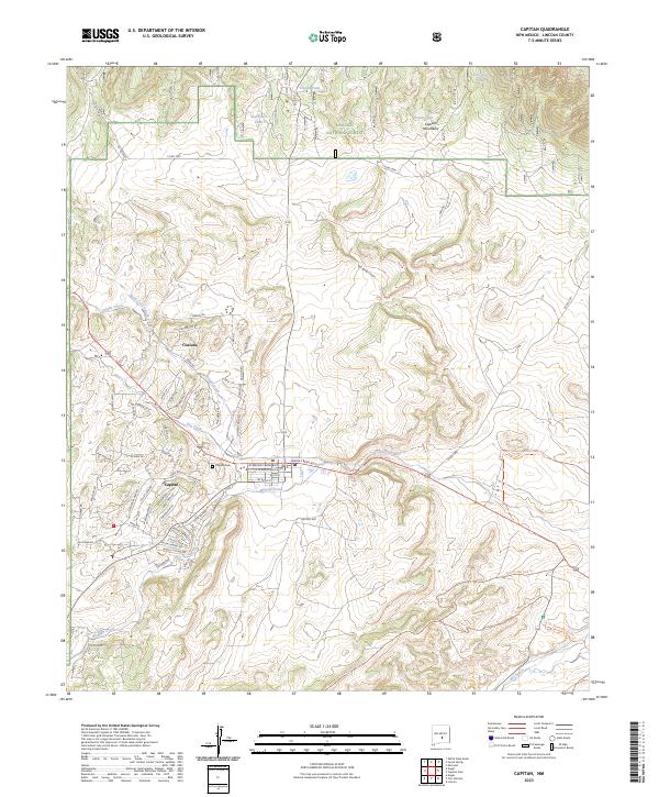 US Topo 7.5-minute map for Capitan NM