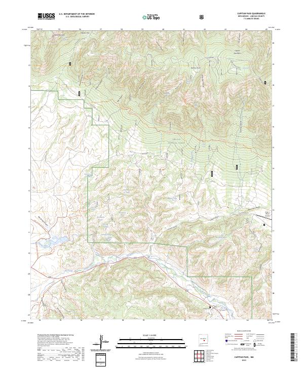 US Topo 7.5-minute map for Capitan Pass NM