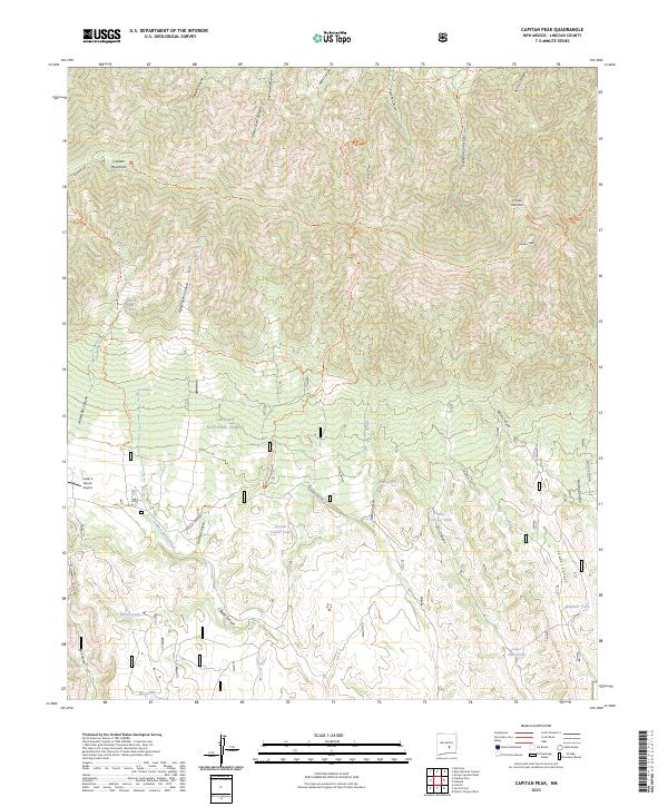 US Topo 7.5-minute map for Capitan Peak NM