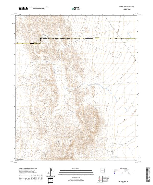 US Topo 7.5-minute map for Capitol Peak NM