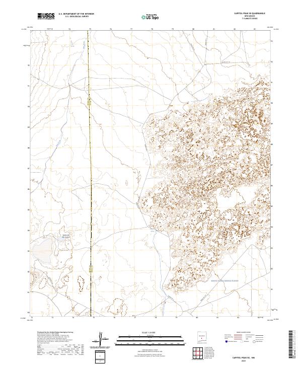 US Topo 7.5-minute map for Capitol Peak SE NM