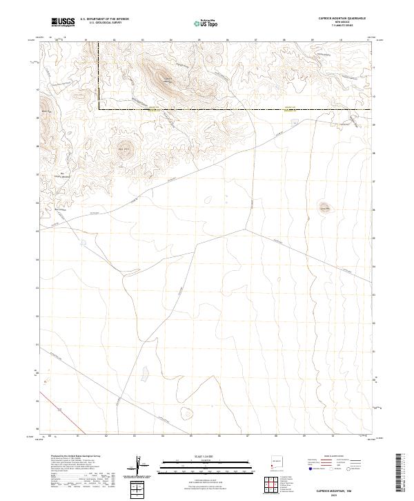 US Topo 7.5-minute map for Caprock Mountain NM