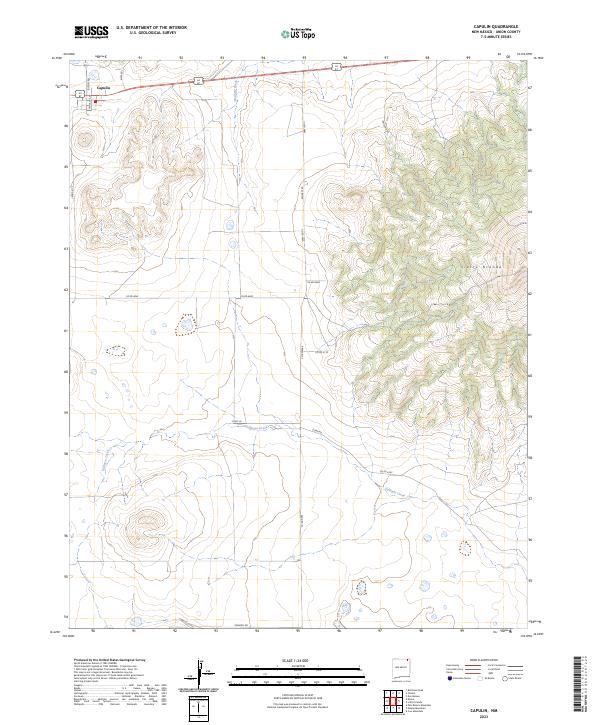 US Topo 7.5-minute map for Capulin NM