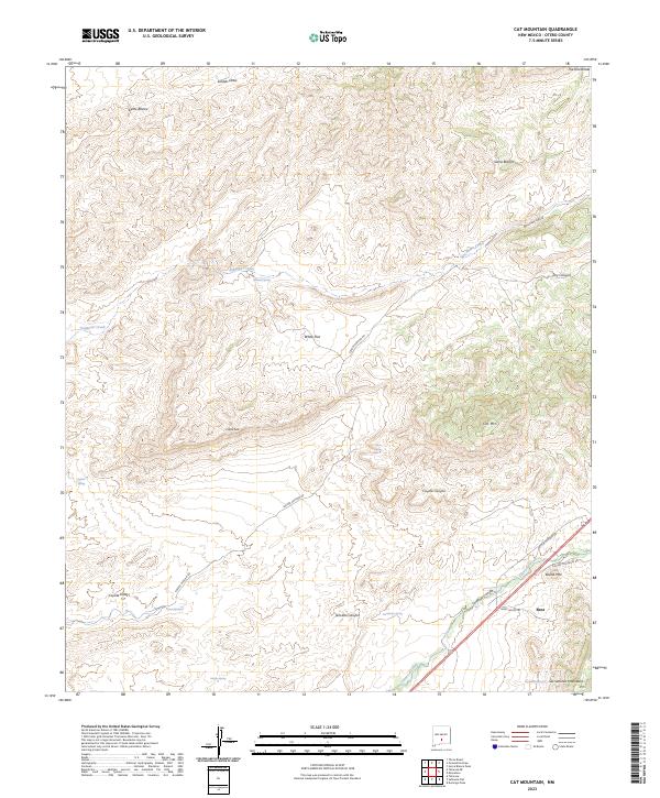 US Topo 7.5-minute map for Cat Mountain NM