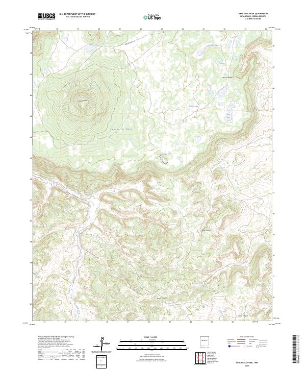 US Topo 7.5-minute map for Cebollita Peak NM