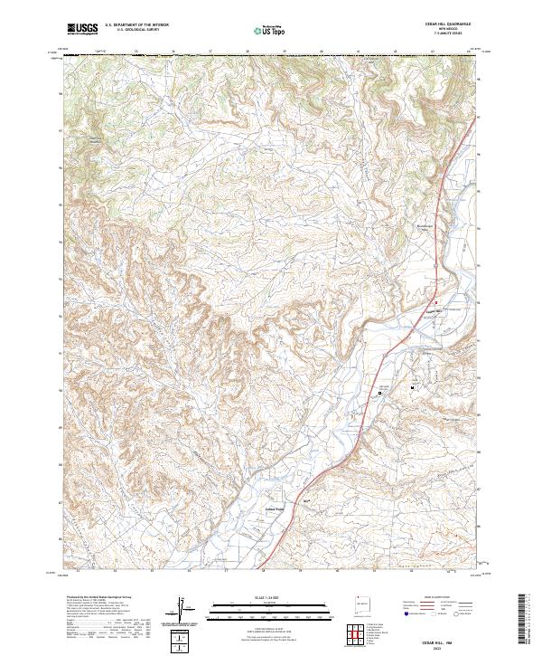 US Topo 7.5-minute map for Cedar Hill NM