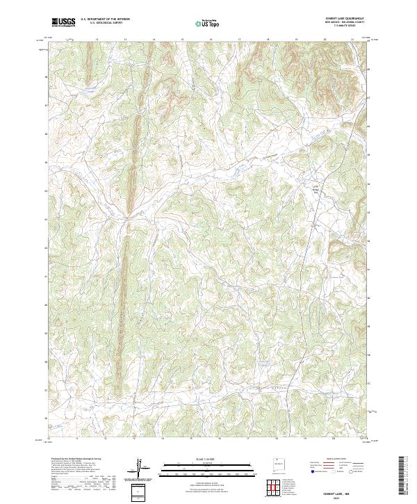 US Topo 7.5-minute map for Cement Lake NM