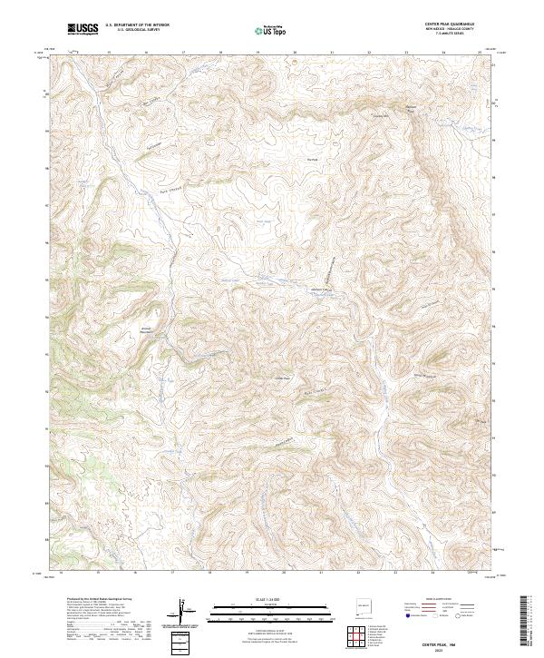 US Topo 7.5-minute map for Center Peak NM