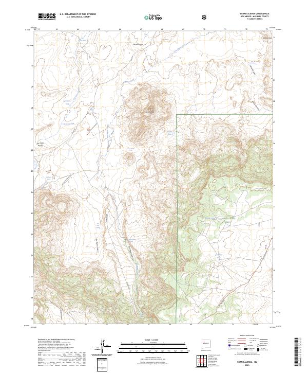 US Topo 7.5-minute map for Cerro Alesna NM