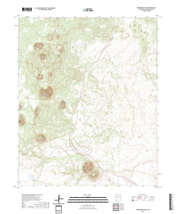 US Topo 7.5-minute map for Cerro Brillante NM