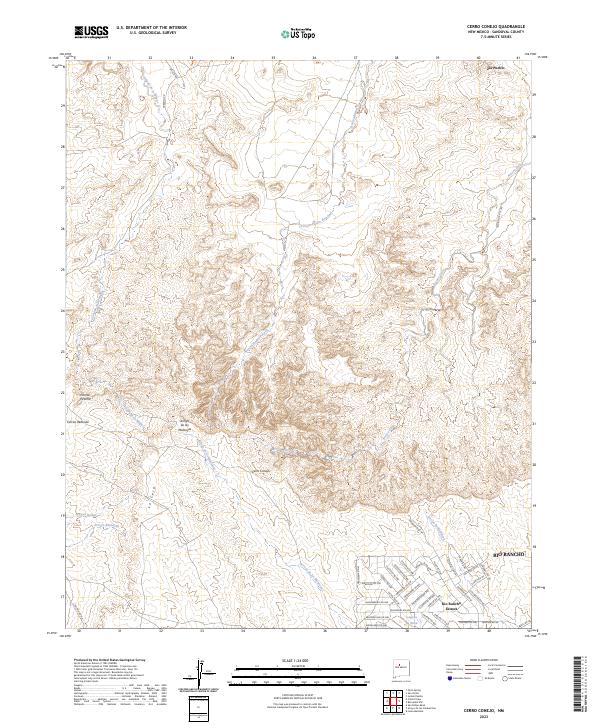 US Topo 7.5-minute map for Cerro Conejo NM