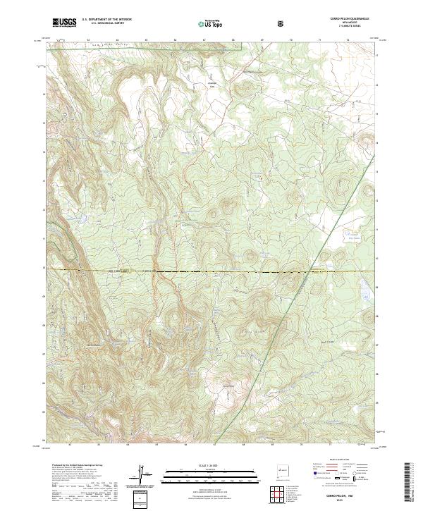 US Topo 7.5-minute map for Cerro Pelon NM