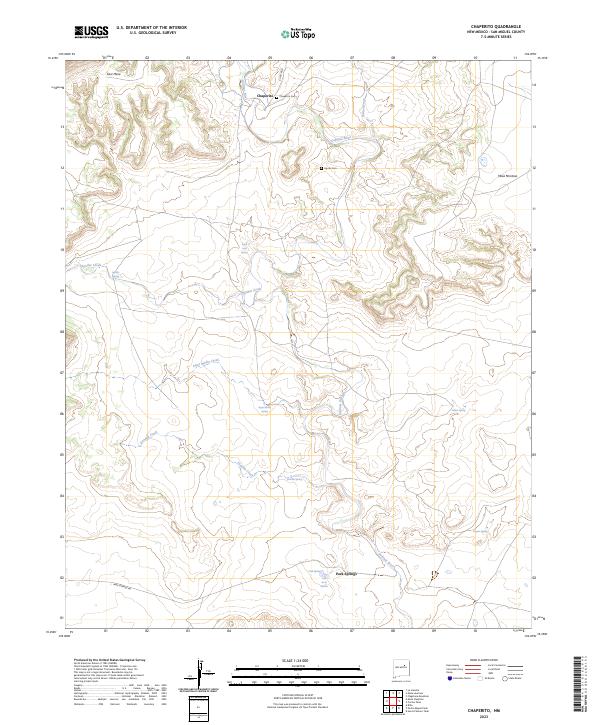 US Topo 7.5-minute map for Chaperito NM