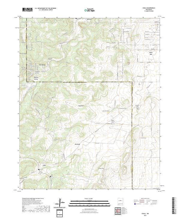 US Topo 7.5-minute map for Chilili NM