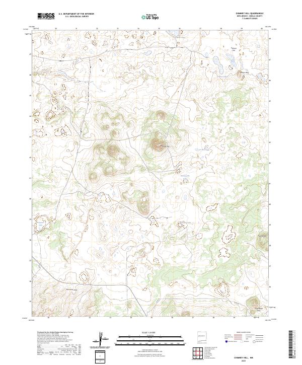 US Topo 7.5-minute map for Chimney Hill NM