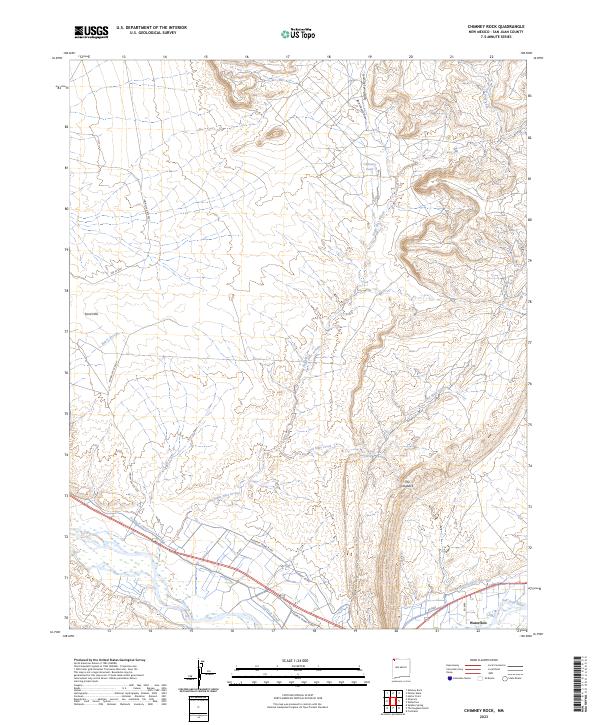 US Topo 7.5-minute map for Chimney Rock NM