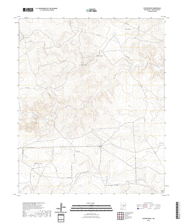 US Topo 7.5-minute map for Cistern Draw NM