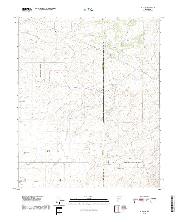 US Topo 7.5-minute map for Claunch NM