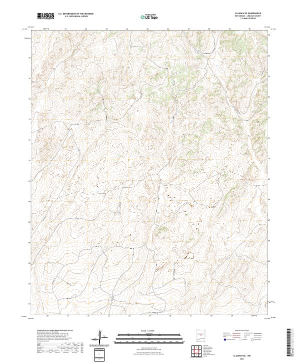 US Topo 7.5-minute map for Claunch SE NM