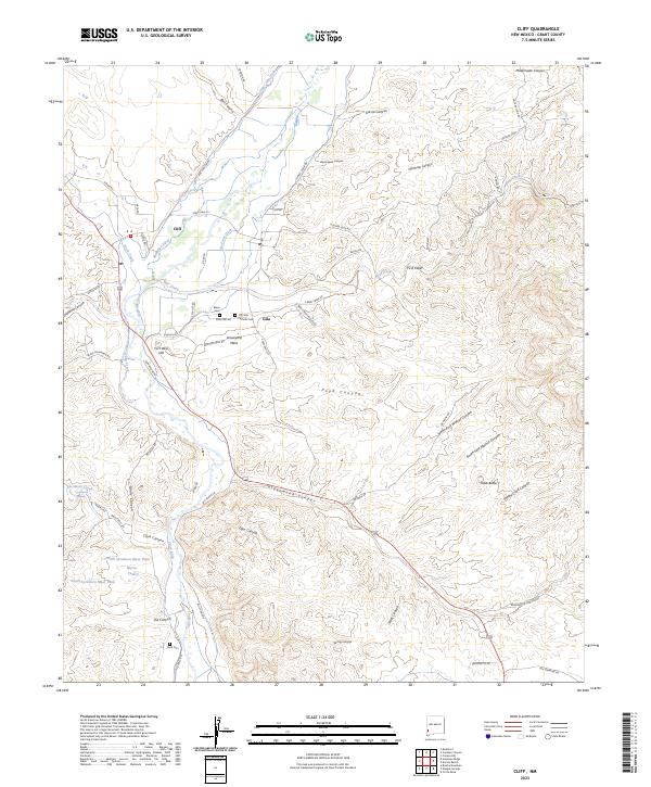 US Topo 7.5-minute map for Cliff NM