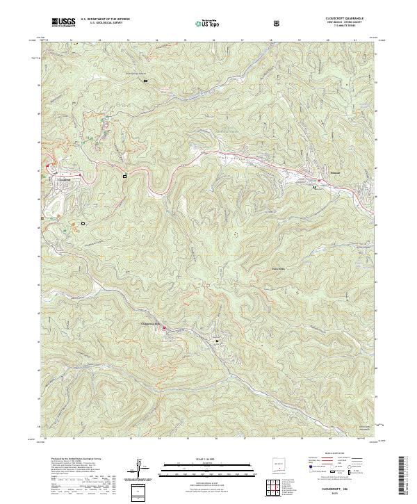 US Topo 7.5-minute map for Cloudcroft NM