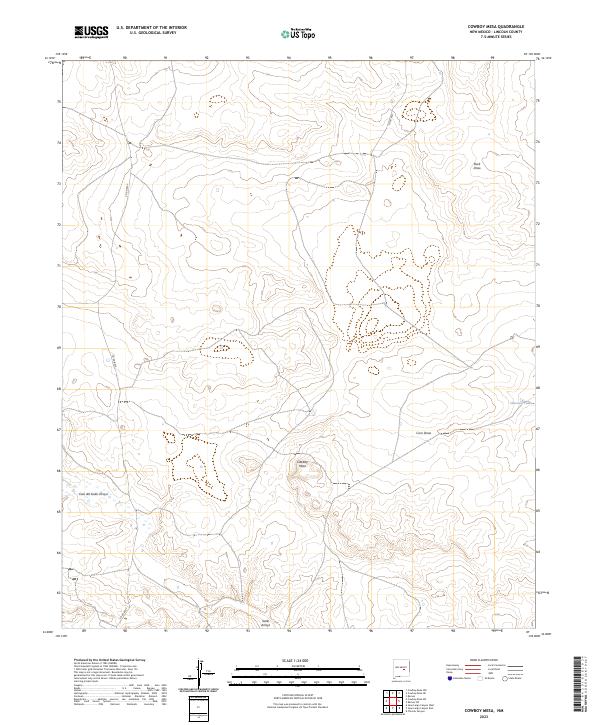 US Topo 7.5-minute map for Cowboy Mesa NM